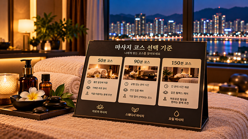 도시 야경과 함께하는 럭셔리 마사지 코스